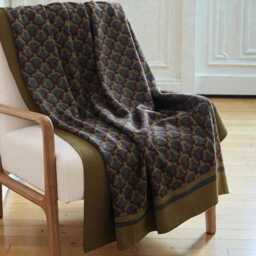 Knitted Throw Blanket Retro Geometric Pattern Sofa & Bed Cover - thumbnail 4
