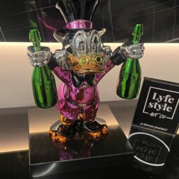 Pink Chrome Scrooge Mcduck Sculpture Pop Art Home Decor Luxury Art Cool - thumbnail 2