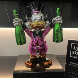 Pink Chrome Scrooge Mcduck Sculpture Pop Art Home Decor Luxury Art Cool - thumbnail 4