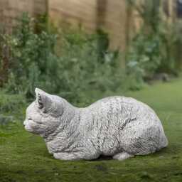 Outdoor Cat Statue Concrete Kitty Figurine Stone Kitten Sculpture Cement Memorial Decoration Pet Ornament Front Door Decor Yard Art - thumbnail 3