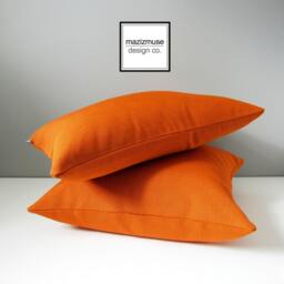 Sale, Sunbrella?? Pillow Cover in Volt Fabric Spark Orange, Modern Outdoor Throw Cushions For Patio & Garden Chairs - thumbnail 3