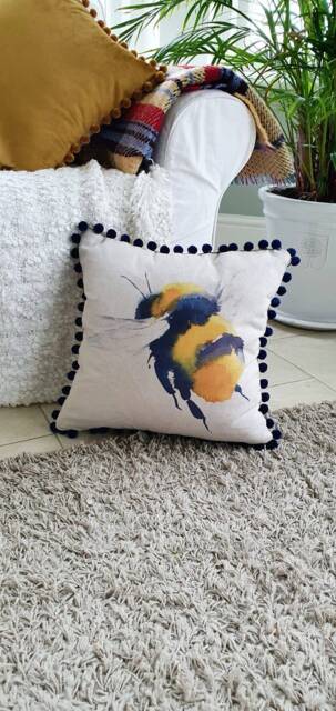 Bumble Bee Cushion, Decor, Throw Pillow, Large Bee Cushion. Save The Bees Gift - image 1