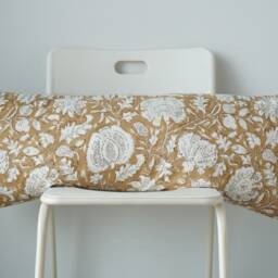 Floral Lumbar Pillow Cover Indian Block Print, Boho Farmhouse Decor - thumbnail 2