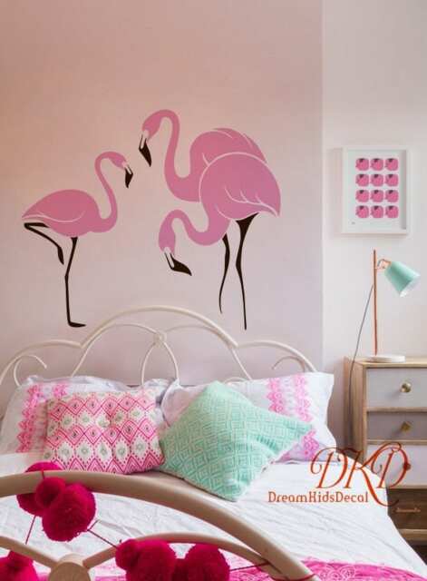 Pink Flamingo Wall Decal, Girls Room Decor - image 1