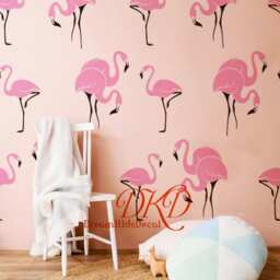 Pink Flamingo Wall Decal, Girls Room Decor - thumbnail 2
