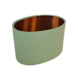 Sage Green Oval Lampshade in Linen With Copper Lining - thumbnail 1