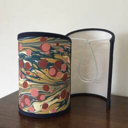 Hand Marbled Fantasy Zebra - Handmade, Candle Clip Half Shield Lampshade For Wall Lights - thumbnail 2
