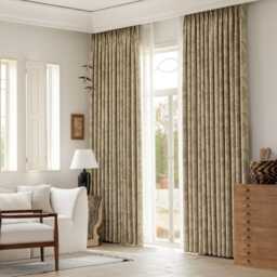 Tobias Linen Cotton Curtain, Natural Leafy Semi Blackout Room Darkening Textured Curtain Panel, 1Pc - thumbnail 2