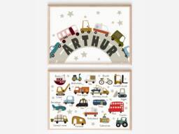 Car & Transport Personalised Prints, Perfect For A Playroom, Nursery Or Bedroom - Prints Only - thumbnail 1