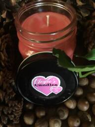 Cranberry Chutney, Hand Poured, Made, All Natural, 100% Soy Candle in Mason Canning Jar With Black Rustic Lid - thumbnail 1