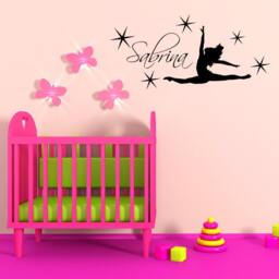 Custom Personalized Name & Dance Wall Decal Sticker Decor 01 - thumbnail 1