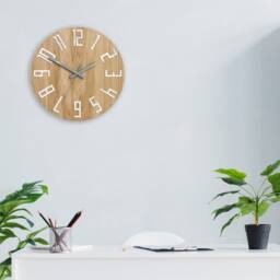 Wood Clock Silent Slim Gray , Large Wall Clock, Unique Wall Clock, Gift Unusual Modern Abstract Style 33, 5cm/13, 19 - thumbnail 3