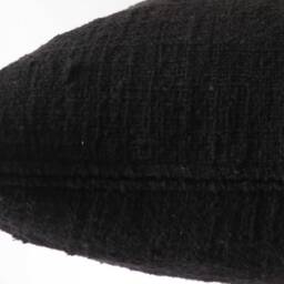 Handwoven Black Organic Cotton Pillow Cover, Eco-Friendly Home Decor - 20x20 In - thumbnail 2
