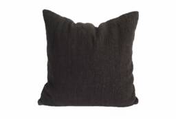 Handwoven Black Organic Cotton Pillow Cover, Eco-Friendly Home Decor - 20x20 In - thumbnail 1