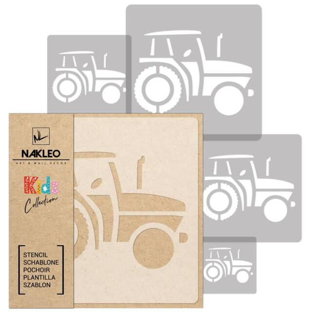 Tractor Wall Stencil Set Reusable Plastic Template, Kids Room Decor - image 1