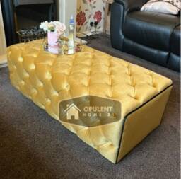 Handmade Chesterfield 3D Upholstered Coffee Table Footstool