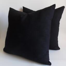 Set Of 2 Black Cotton Throw Pillow Covers - All Sizes - thumbnail 2