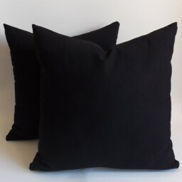 Set Of 2 Black Cotton Throw Pillow Covers - All Sizes - thumbnail 3