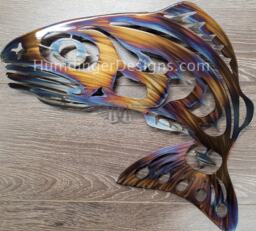 West Coast Style Salmon Metal Art Wall Decor - thumbnail 1