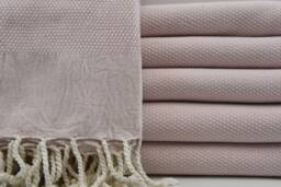 "Turkish Peshtemal, Powder Pink Towel, Handmade Towel, Soft Towel, Peshtemal Towel, Beach Towel, Spa Towel, Turkish Towel, 38""x67"