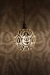 Moroccan Handmade Brass Lamp, Ball Pendant Light, Oriental Hanging Gold Lampshade, Home Decor Lighting & Ceiling Light