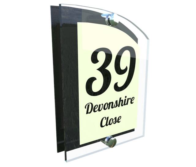 Acrylic & Aluminium Personalised Wall Plaque House Number - Arca5-1Bvp-B-C - image 1