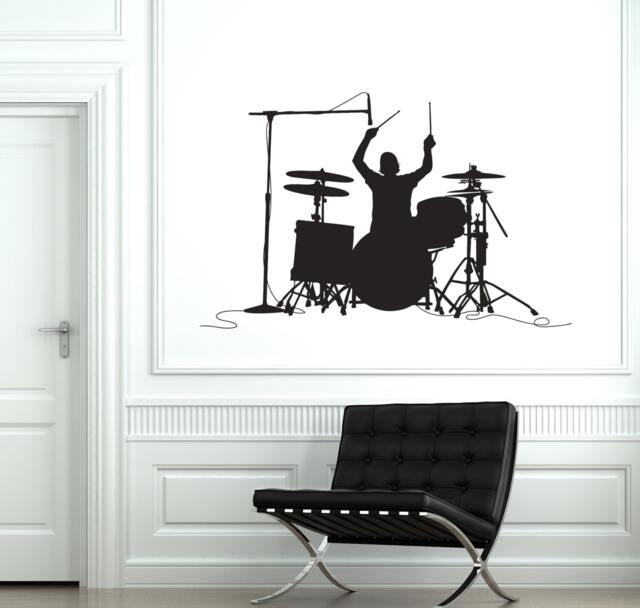 Wall Vinyl Decal Drum Drummer Cool Music Guaranteed Quality Decor 2064Di - image 1