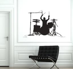 Wall Vinyl Decal Drum Drummer Cool Music Guaranteed Quality Decor 2064Di - thumbnail 1