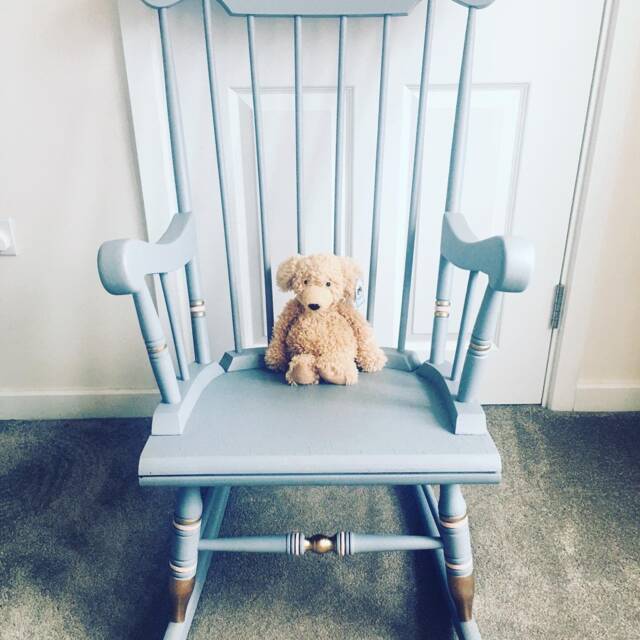 Rocking Chair Nursery Baby Painted Bespoke Stencilled - image 1