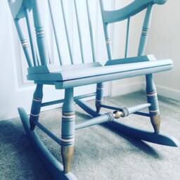 Rocking Chair Nursery Baby Painted Bespoke Stencilled - thumbnail 3