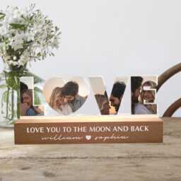 Personalized Led Night Light, Love You To The Moon & Back, Couple Nightlight Anniversary Gift, Bedroom Lamp, Gift For Boyfriend Husband - thumbnail 2