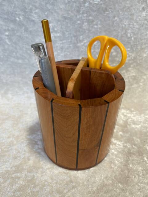 Moroccan Style Handmade Sectioned - Four Space Large Pen Pot in Araar French Polished - image 1