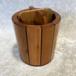Moroccan Style Handmade Sectioned - Four Space Large Pen Pot in Araar French Polished - thumbnail 2