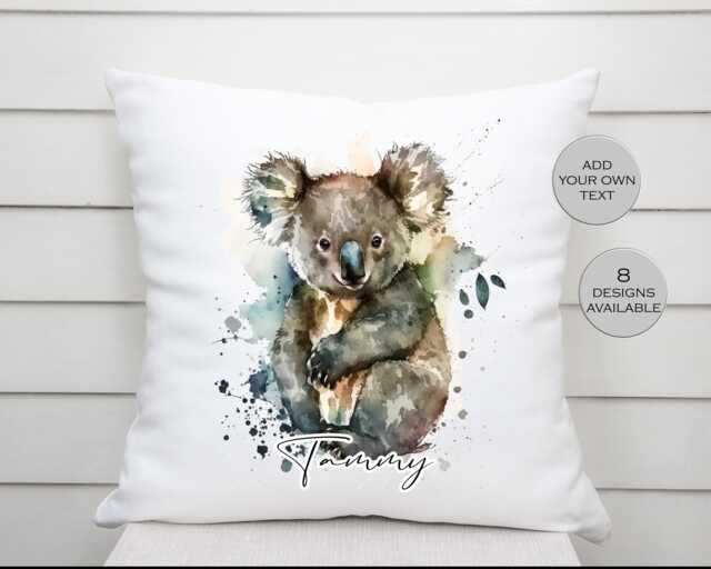 Personalised Koala Cushion - Animal Throw Pillow Lover Gift Custom Home Decor - image 1