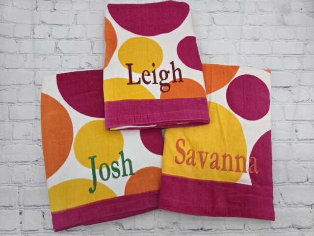 Dots Personalized Beach Towel Bridesmaid Gifts Graduation Gift Dorm Adult Wedding Party Favor Birthday - image 1