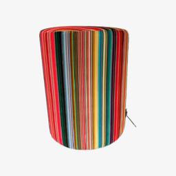 Multi Fine Stripe Velvet Footstool - thumbnail 2