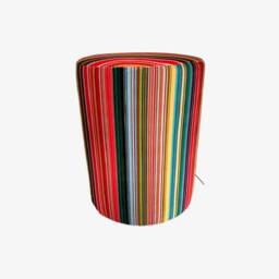 Multi Fine Stripe Velvet Footstool - thumbnail 4