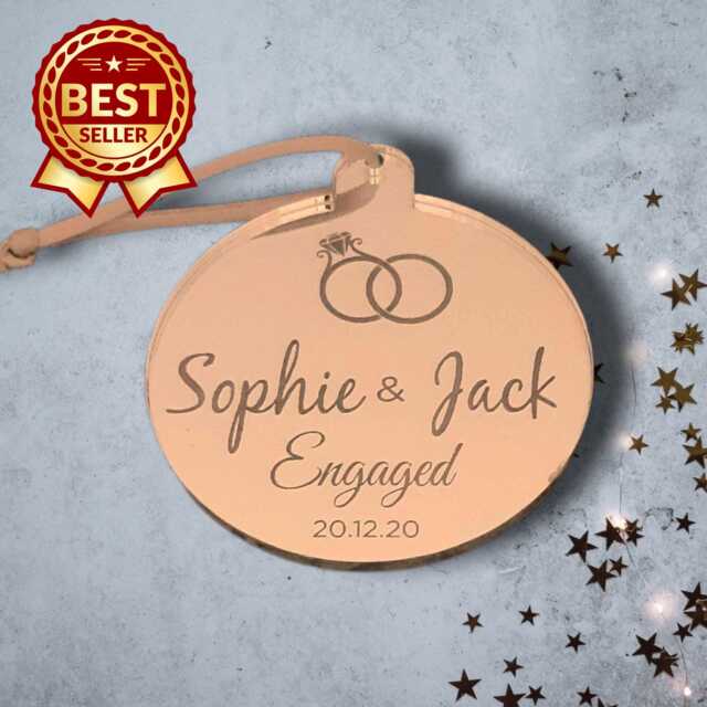 Personalized Engagement Bauble Acrylic Christmas Tree Decoration - image 1