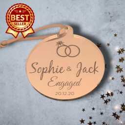 Personalized Engagement Bauble Acrylic Christmas Tree Decoration