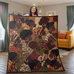 Afro Cultural Quilt Blanket Black History African Pattern Bed Ethnic Art Home Decor - thumbnail 2