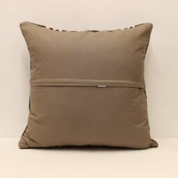 Handmade Kilim Pillow Cover, Wool Embroidered Cushion, 20x20 - thumbnail 4
