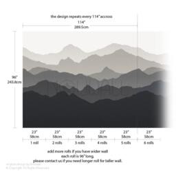 Gradient Mountain Scenery Peel & Stick Wallpaper Scandinavian Home Decor Wall Decals Sticker Reusable Fabric - thumbnail 4