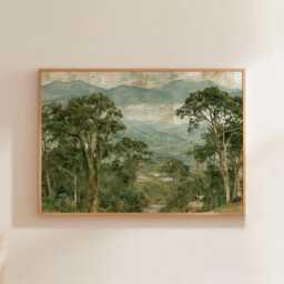 Pine Forest Poster, Woodland Path Print, Nature Wall Art, Paper - thumbnail 1