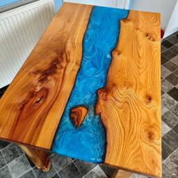 Oak, Walnut, Elm, Solid, Dining Tables & Resin River Tables, Epoxy - thumbnail 2