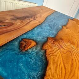 Oak, Walnut, Elm, Solid, Dining Tables & Resin River Tables, Epoxy - thumbnail 3