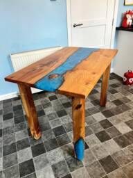 Oak, Walnut, Elm, Solid, Dining Tables & Resin River Tables, Epoxy - thumbnail 1
