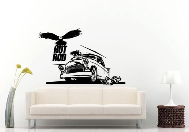 Hot Rod Road Sign American Eagle Bird Muscle Racing Sports Vehicle Wall Decal Vinyl Sticker Mural Room Decor L1267 - image 1