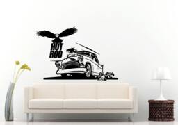 Hot Rod Road Sign American Eagle Bird Muscle Racing Sports Vehicle Wall Decal Vinyl Sticker Mural Room Decor L1267 - thumbnail 1