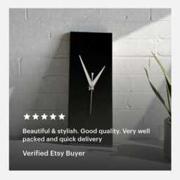 Contemporary Minimalist Black Rectangle Wall Clock - Modern Home Decor - thumbnail 3