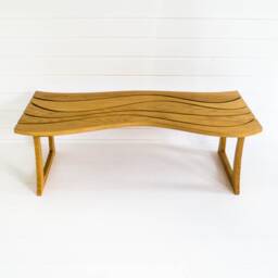 Handmade Wavy Coffee Table Solid Oak Unique Furniture Nesting Tables - thumbnail 1